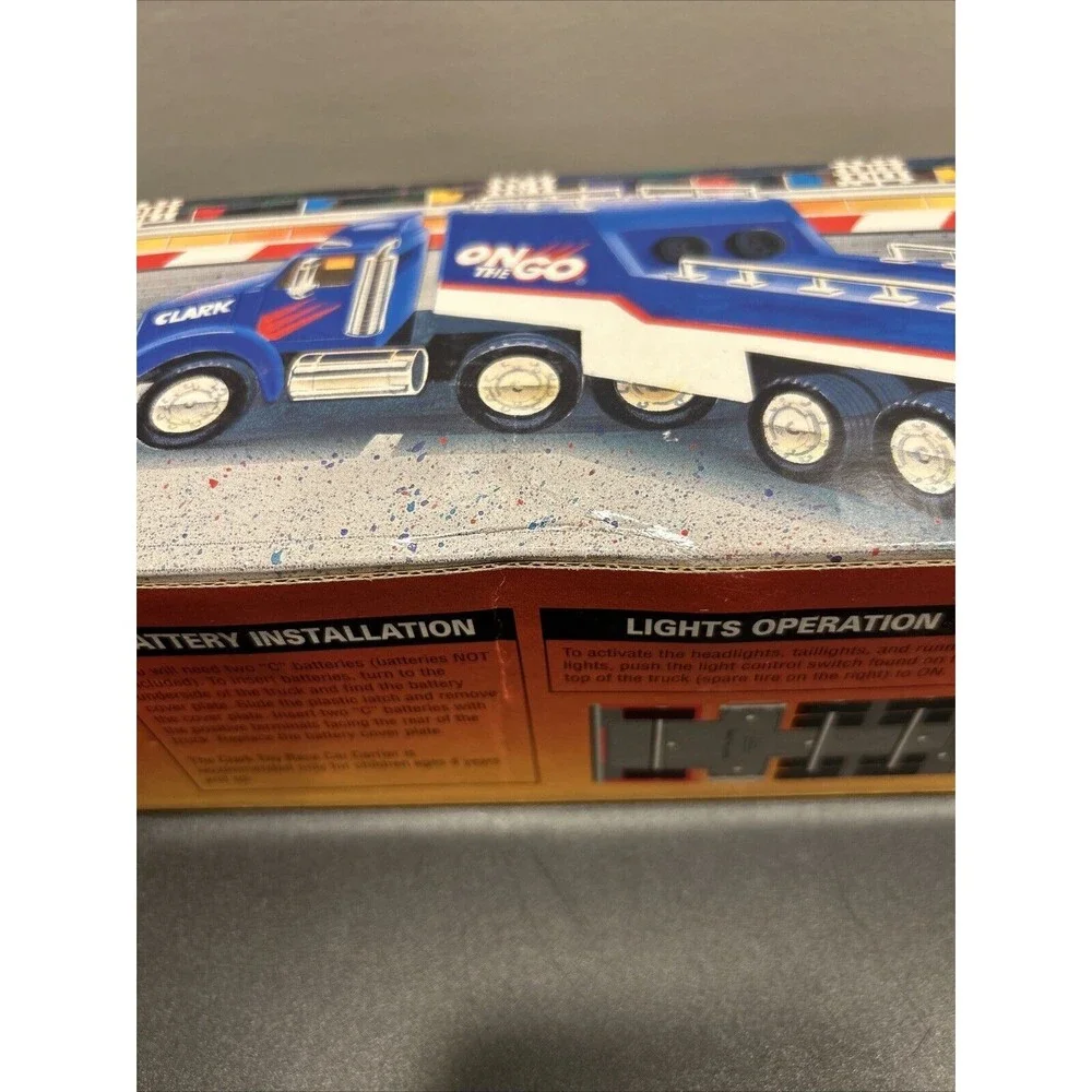 Limited Edition Clark Toy Race Car Carrier & Race Car Has Lights/Sounds 96 Boxed